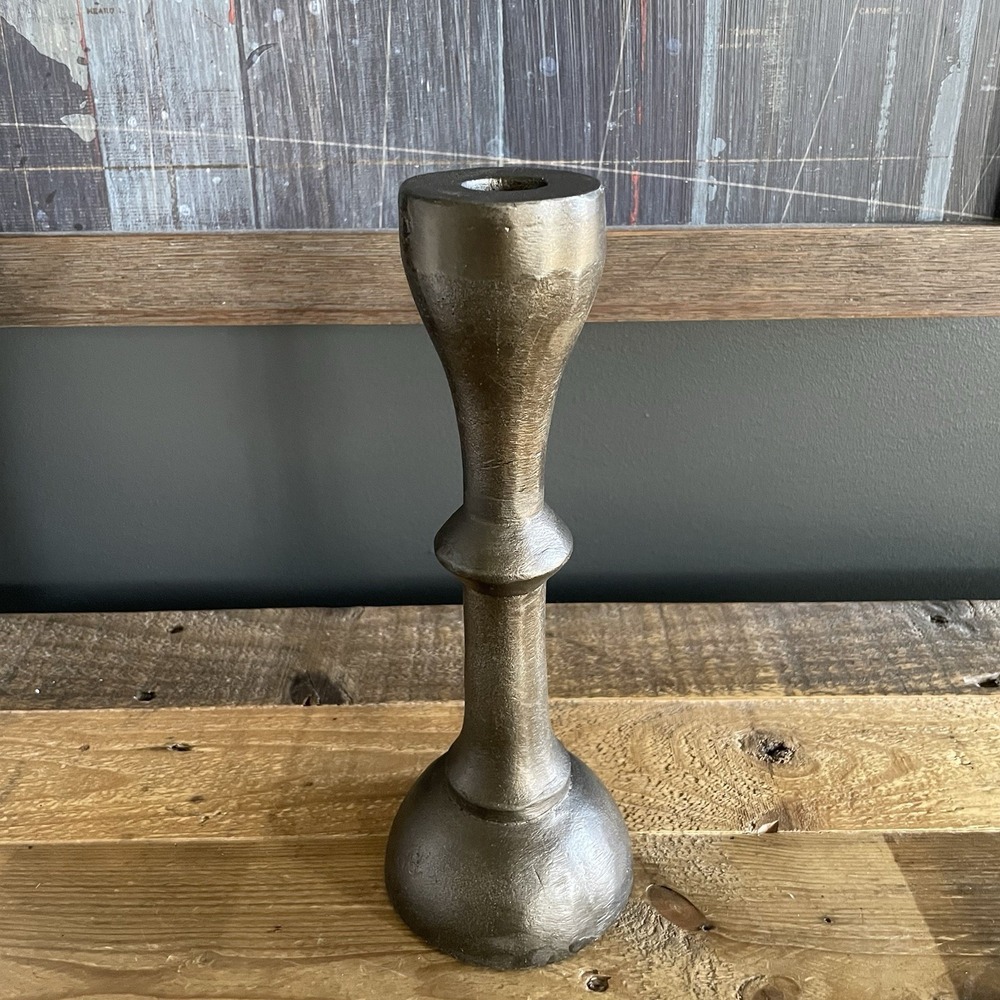 9.5" MIKASA Rustic Antique Bronze Aluminum Candlestick Taper Candle Holder